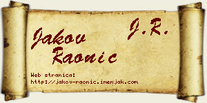 Jakov Raonić vizit kartica